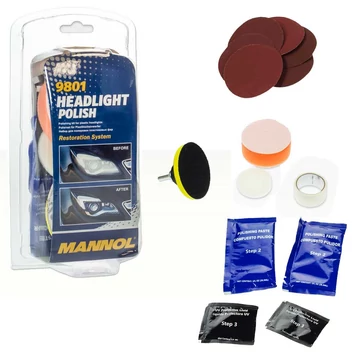 SCT-Mannol 9801 Headlight Polish Set fényszóró polírozó készlet 2x40g + 2x7,5ml