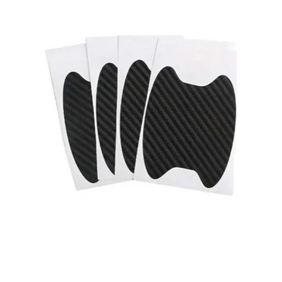 Karbon mintás ajtókilincs alatti védő matrica - fekete