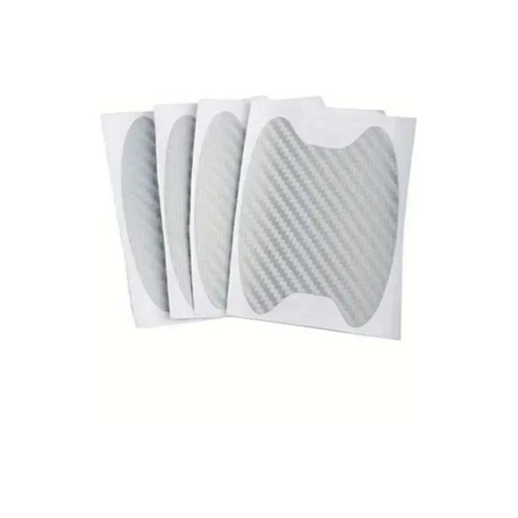 Karbon mintás ajtókilincs alatti védő matrica – fehér