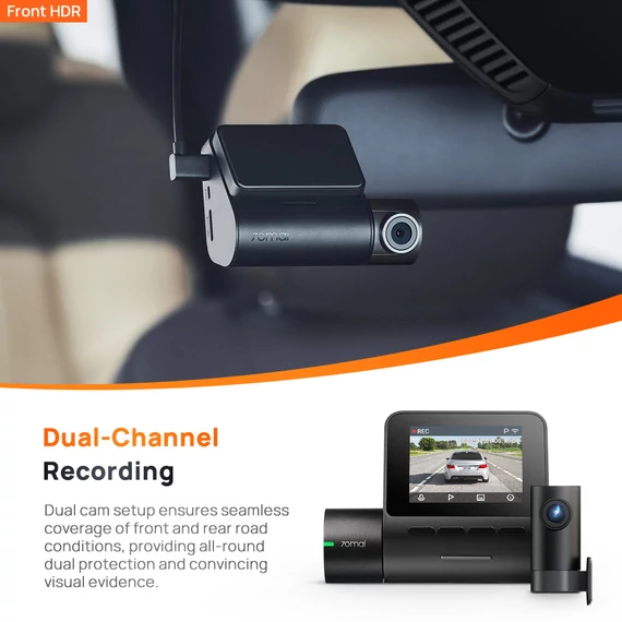 70mai Dash Cam A200 menetrögzítő kamera + RC11 hátsó kamera szett