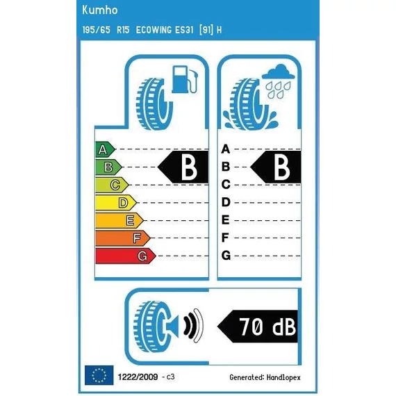 Kumho Ecowing ES31 195/65 R15 91H nyári gumiabroncs