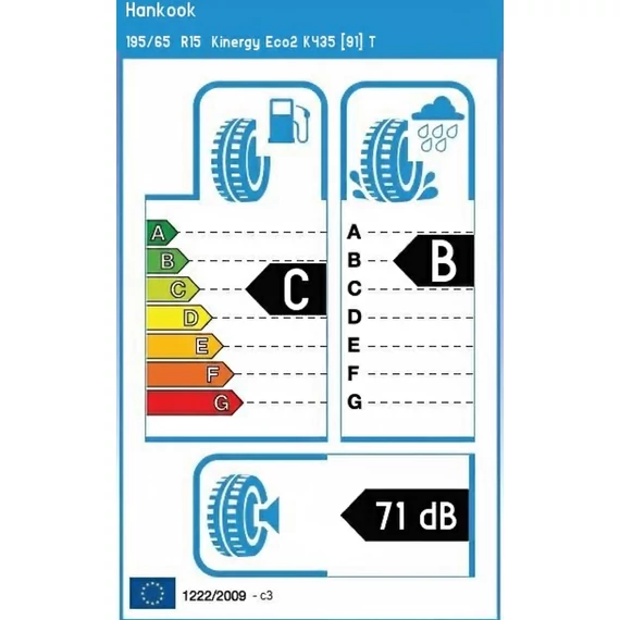 Hankook Kinergy Eco2 K435 195/65 R15 91T nyári gumi