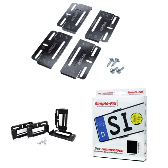 Keret nélküli rendszámtábla tartó pár (2 db) – Simple-Fix UTSCH
